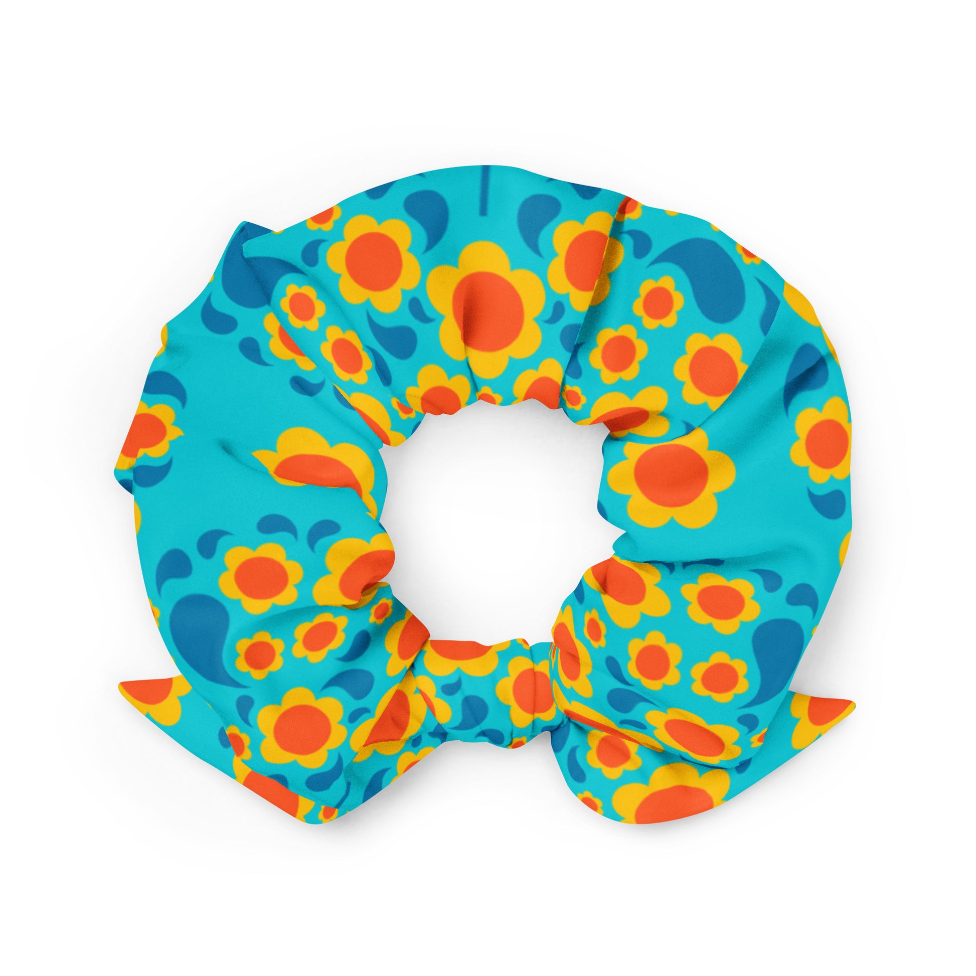 HEARTBEAT orange blue - Scrunchie
