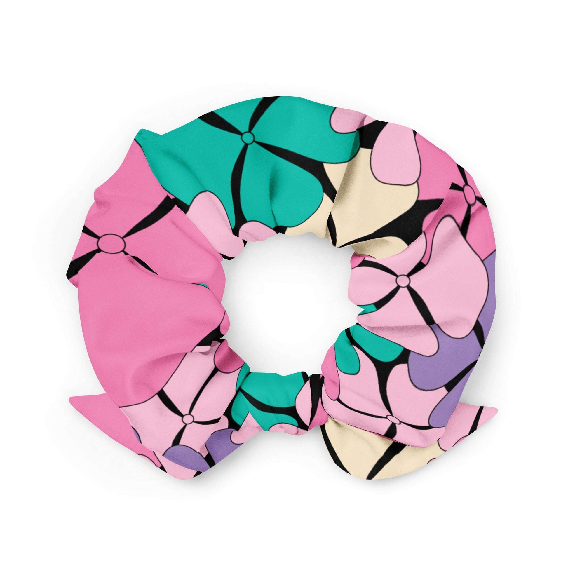 ADELIE pink mint - Scrunchie - Wild Floral Print