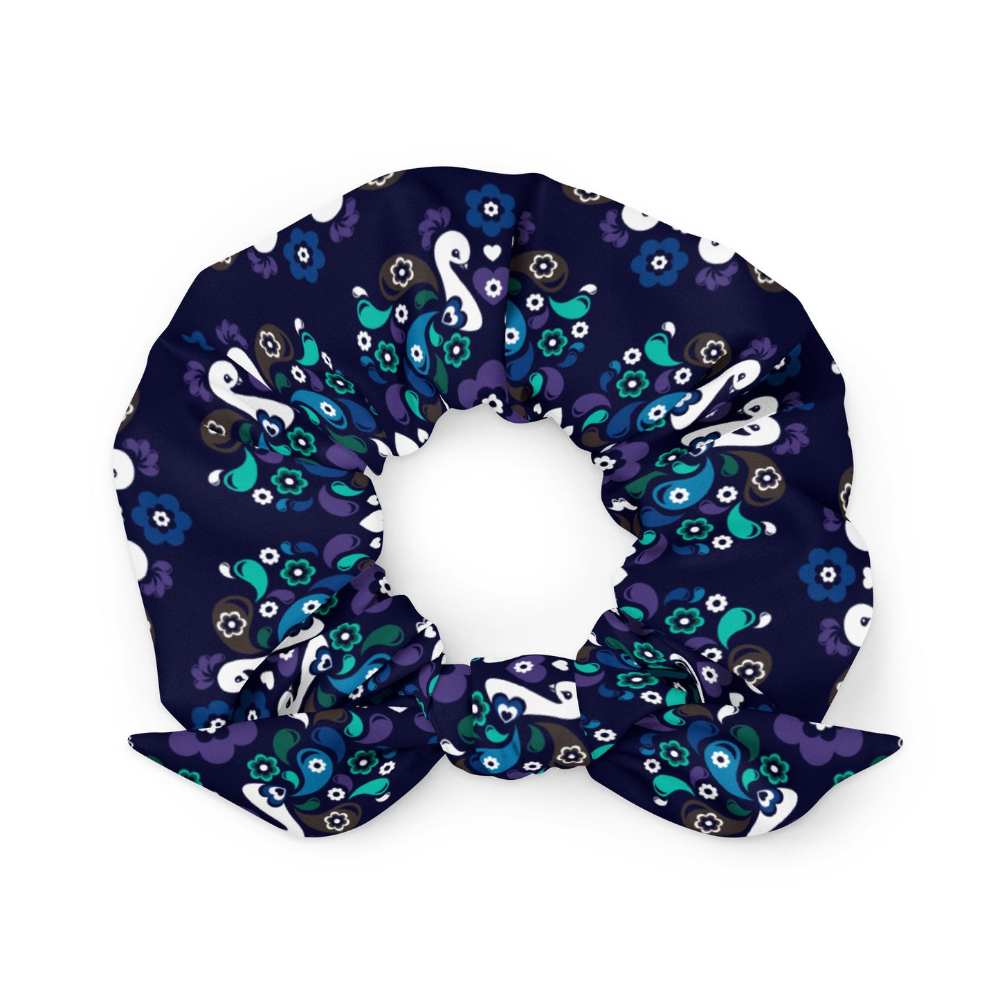 PEACOCK LOVE mystic blue - Scrunchie