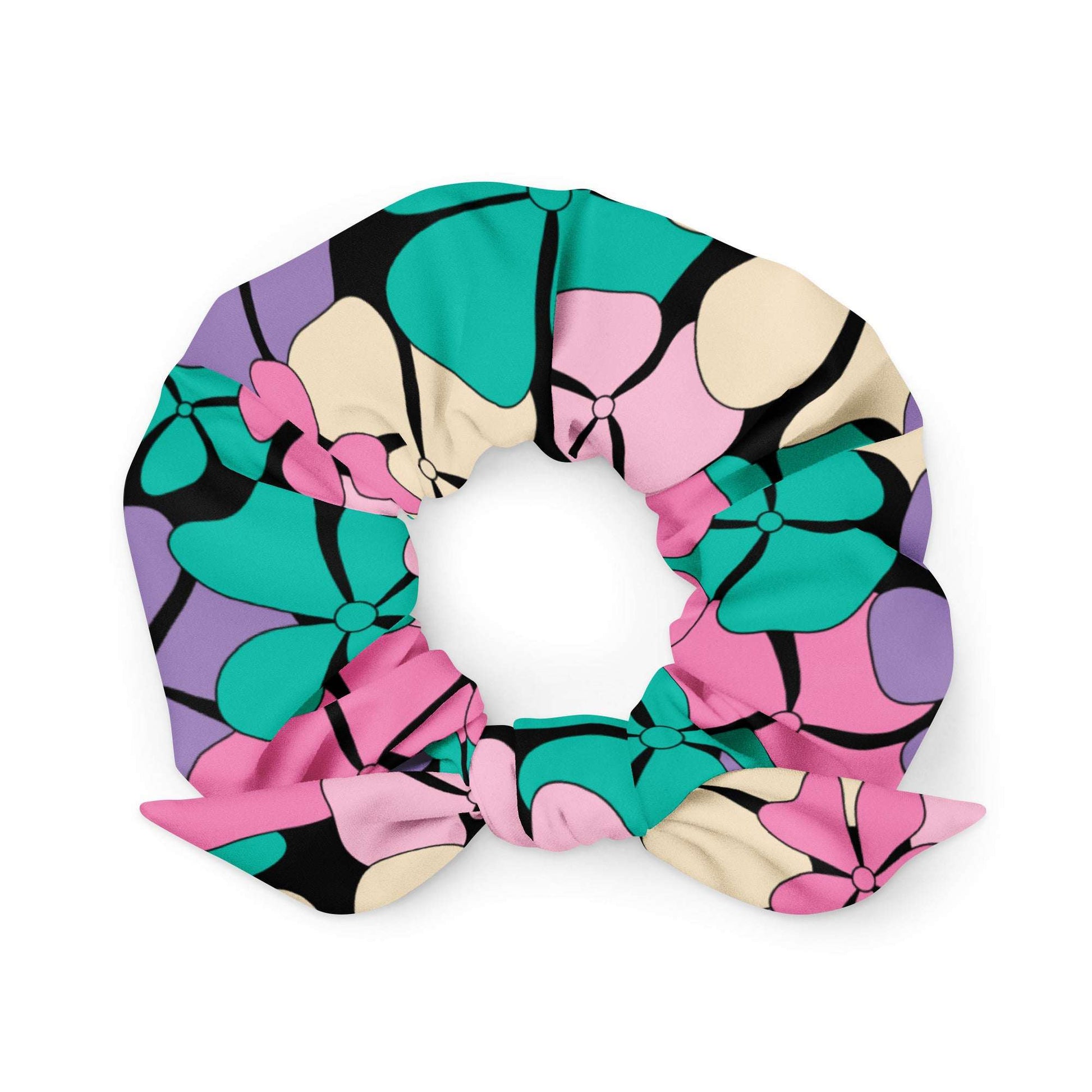ADELIE pink mint - Scrunchie - Wild Floral Print