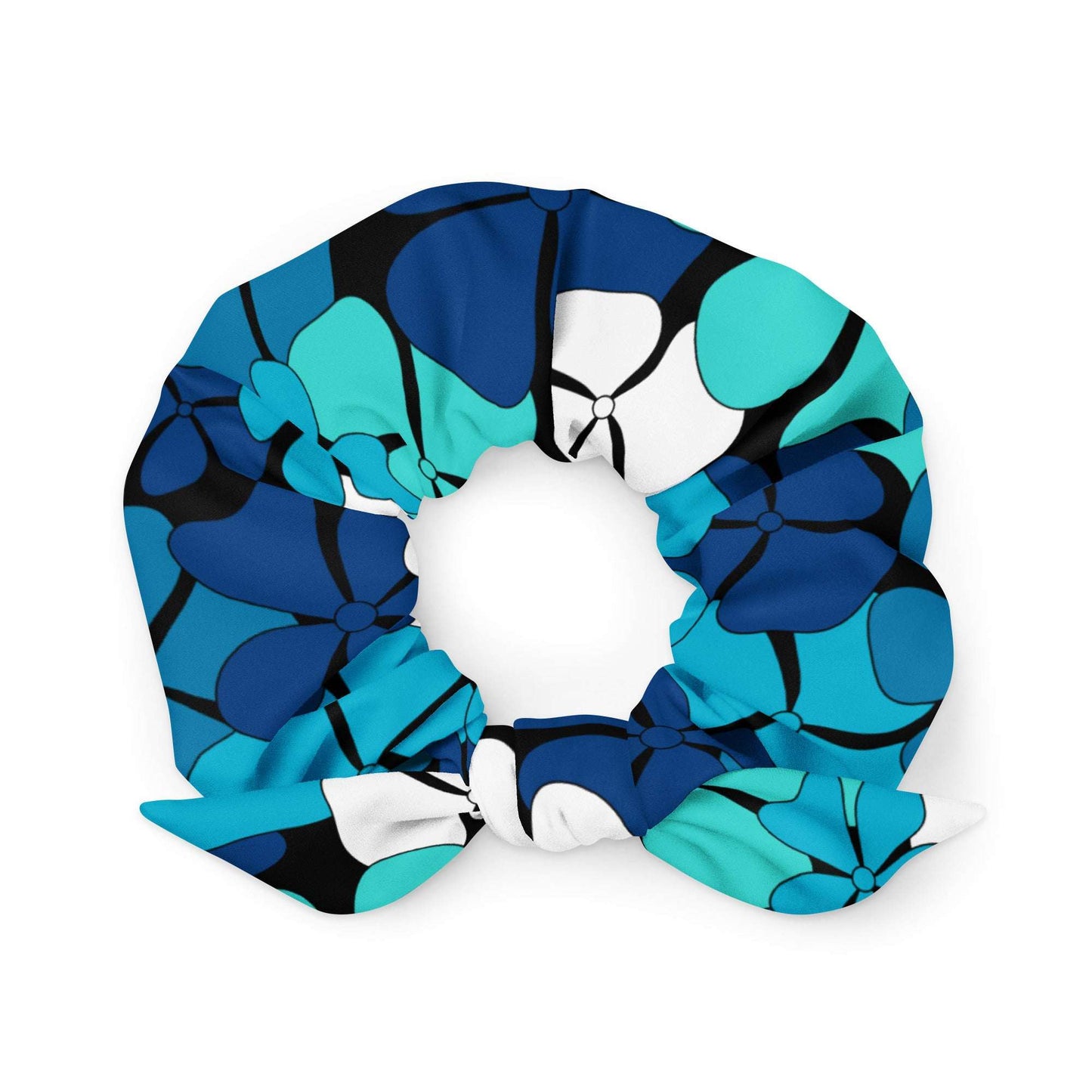 Scrunchie - ADELIE blue - Wild Floral Print