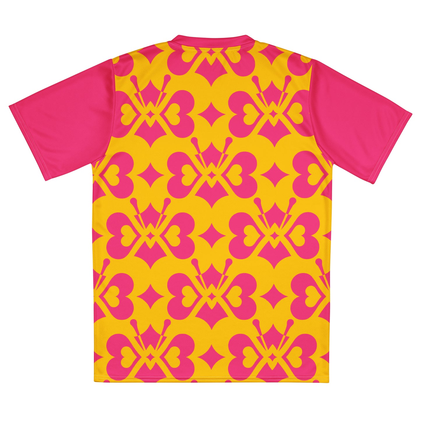 LOVE BUTTERFLY yellow pink - Recycled unisex sports jersey
