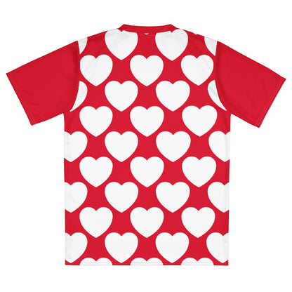 ELLIE LOVE redwhite - Recycled unisex sports jersey - SHALMIAK