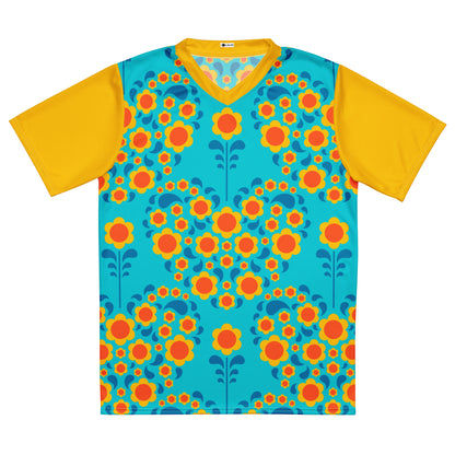 HEARTBEAT orange blue - Recycled unisex sports jersey