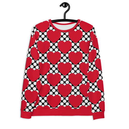 ELLIE LOVE DOT red black - Unisex Sweatshirt (recycled) - SHALMIAK