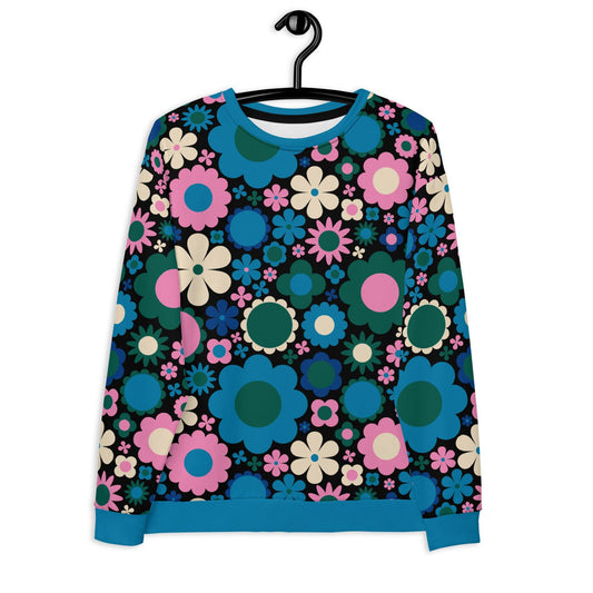 BLOOMPOP blue pink - Unisex Sweatshirt (recycled) - SHALMIAK