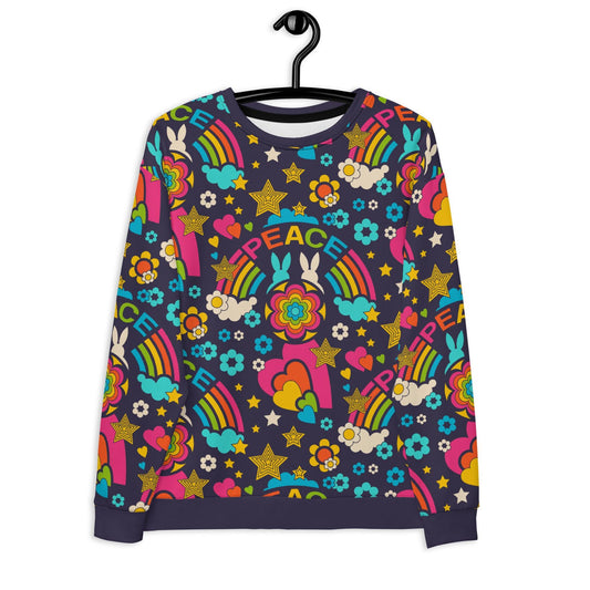 BUNNY PEACE darkblue - Unisex Sweatshirt (recycled) - SHALMIAK