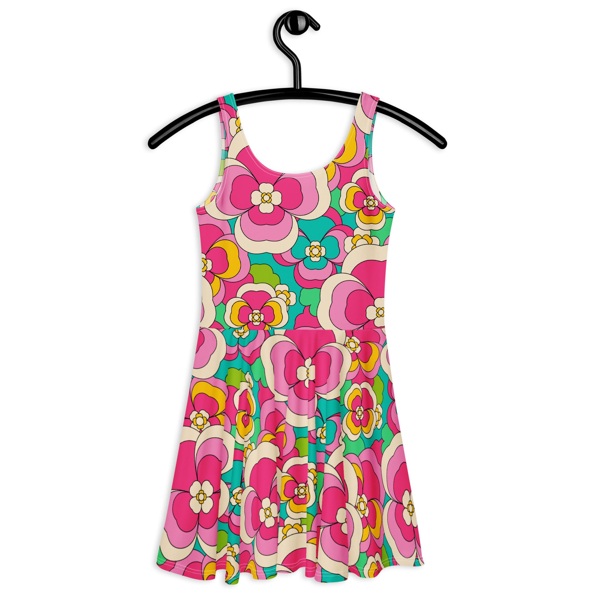 Skater dress - PANSY FANTASY pastel - Retro pansy print