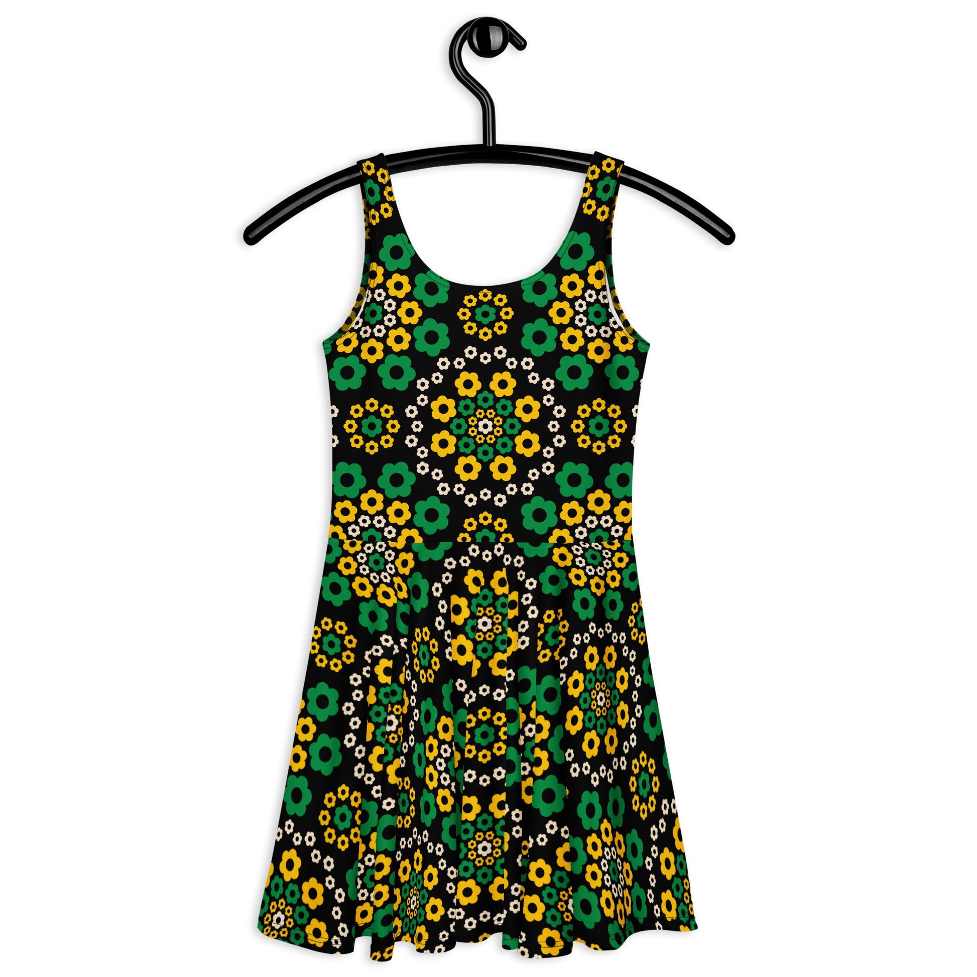 Skater dress - YESTERDAY yellow green - Graphic retro floral print
