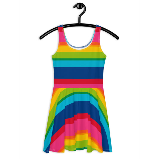 ELLIE rainbow stripe - Skater Dress