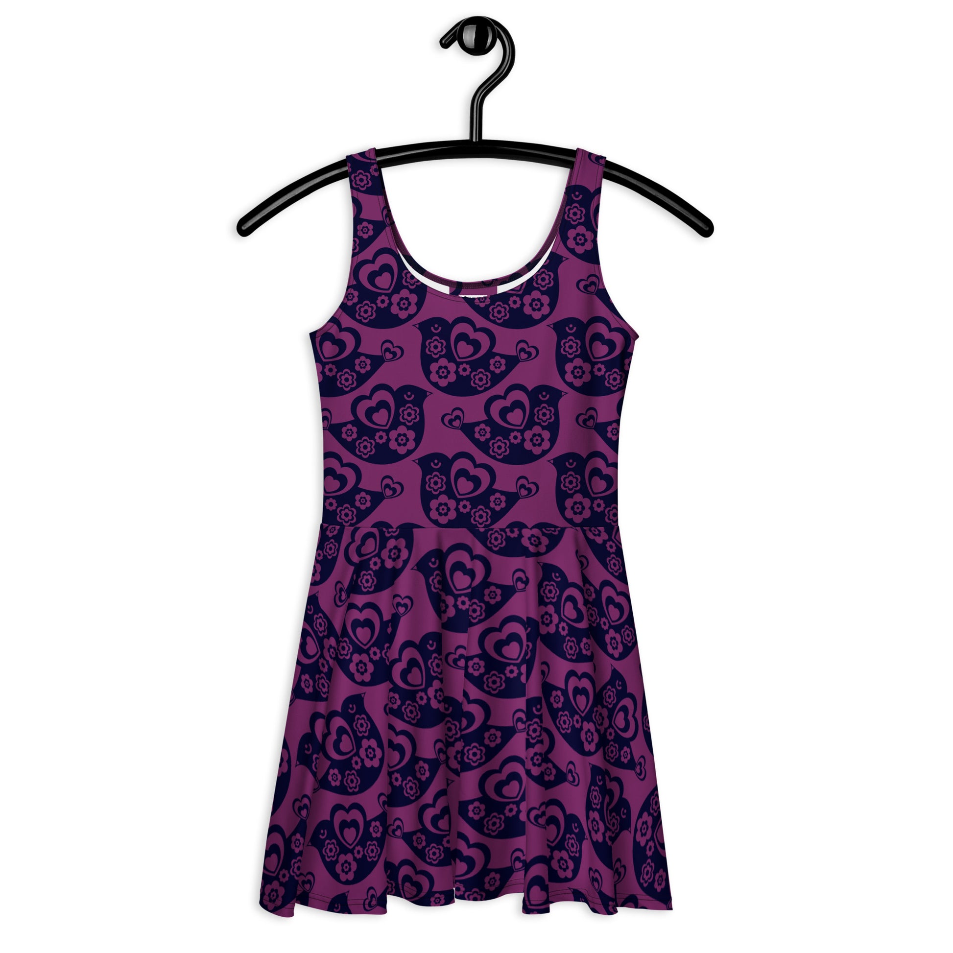 TWEET LOVE plum - Skater Dress