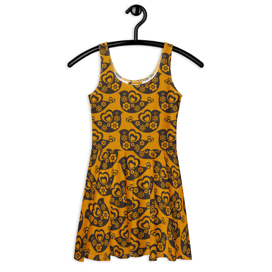 TWEET LOVE orange brown - Skater Dress