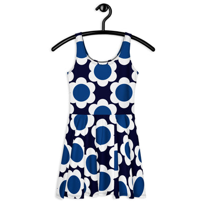 Skater dress - ELLIE white blue - Classic floral print