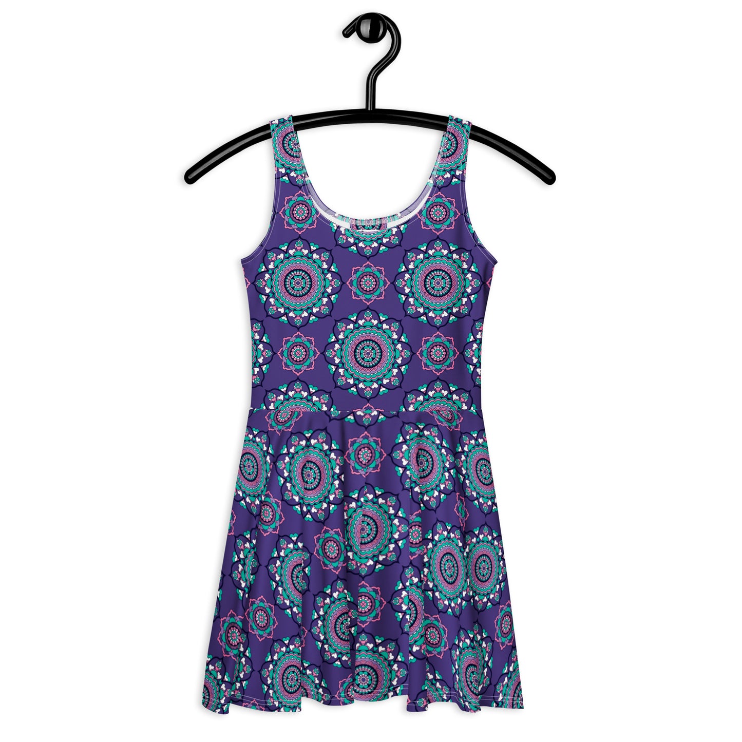 Skater dress - FOREVERMORE summer violet - Romantic flower and heart print 3XL