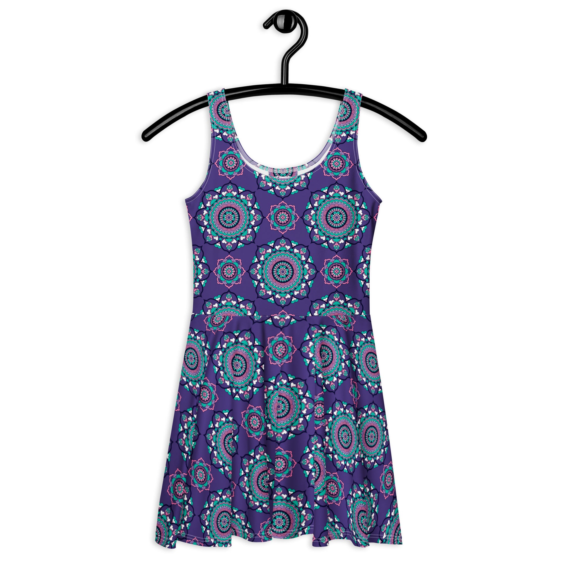 Skater dress - FOREVERMORE summer violet - Romantic flower and heart print 3XL