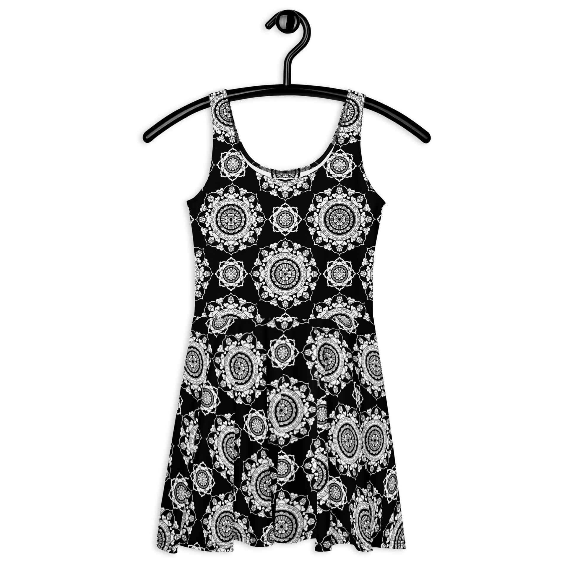 Skater dress - FOREVERMORE white black - Romantic flower and heart print 3XL
