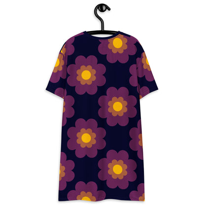 FANCY BLOOM plum - T-Shirt Dress