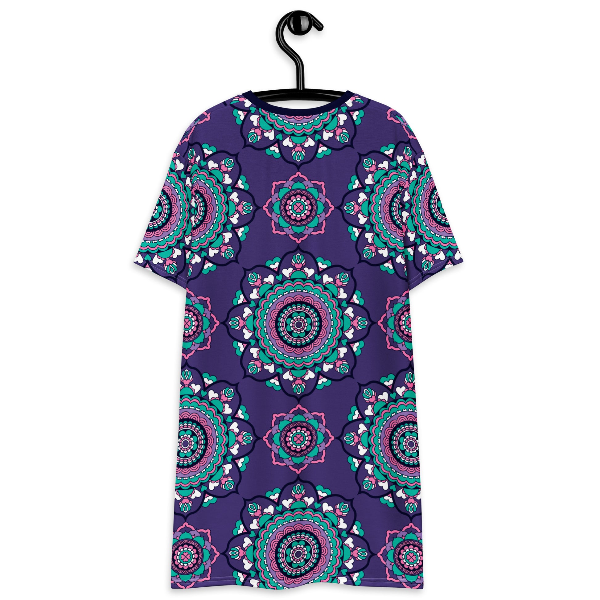 T-shirt dress - FOREVERMORE summer violet - Romantic flower and heart print