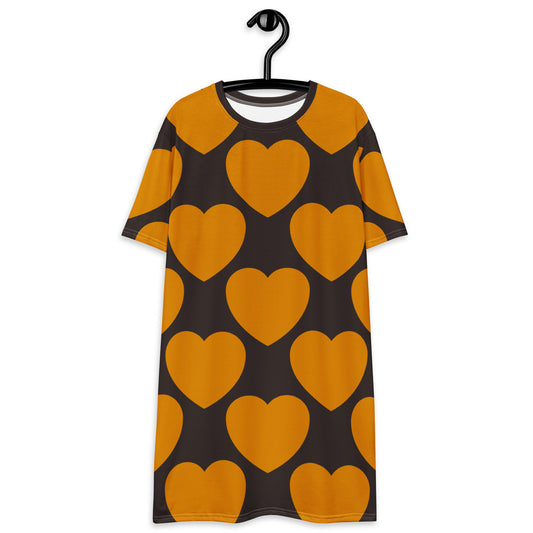 ELLIE LOVE orange brown - T-Shirt Dress