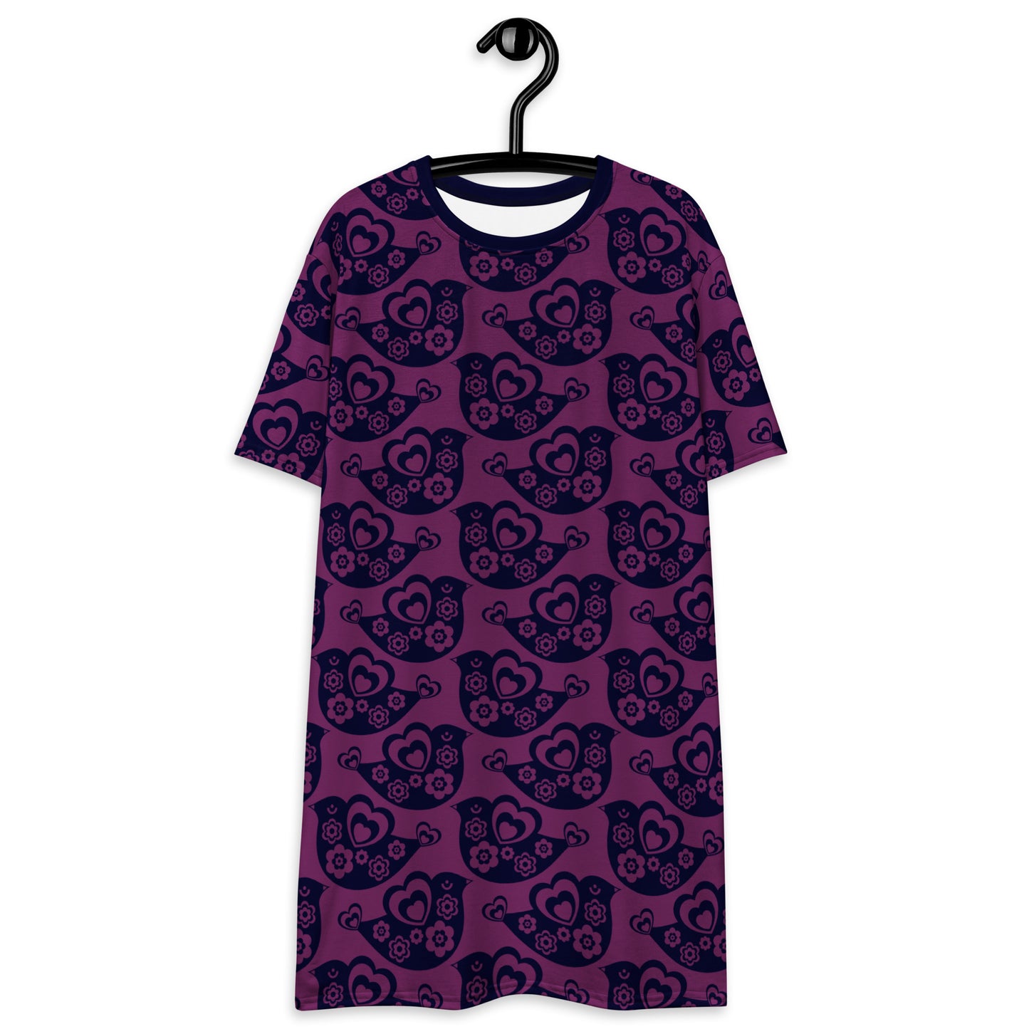 TWEET LOVE plum - T-Shirt Dress