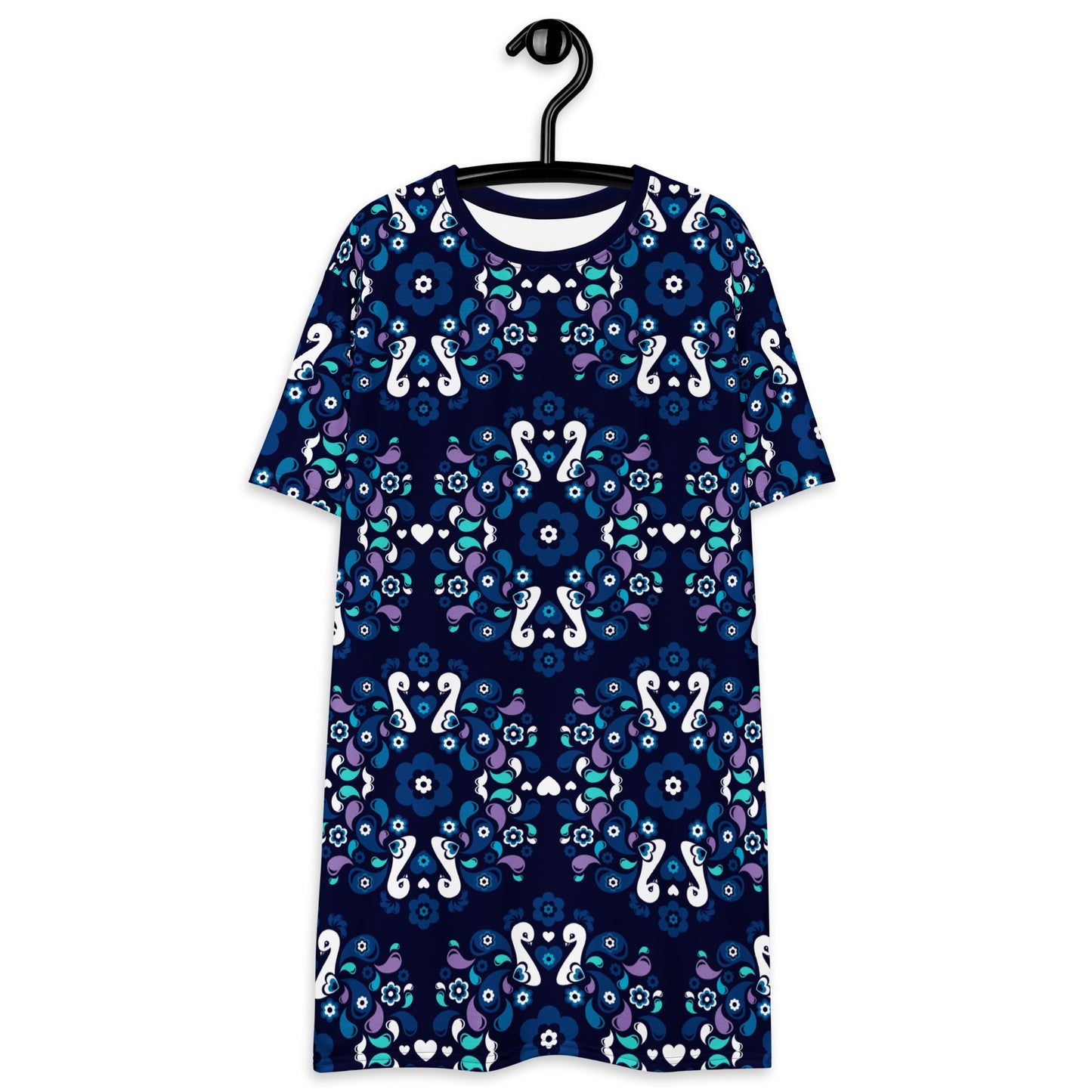 PEACOCK LOVE mystic blue - T-Shirt Dress