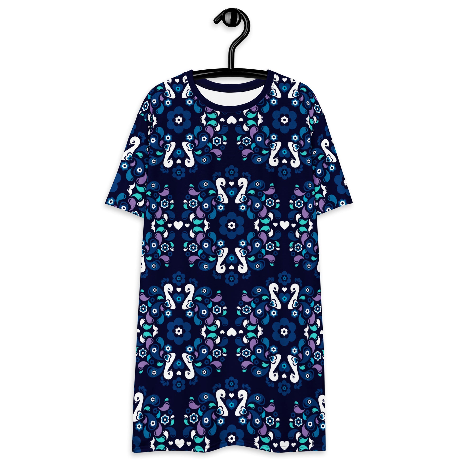 PEACOCK LOVE mystic blue - T-Shirt Dress