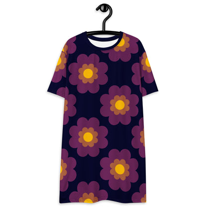 FANCY BLOOM plum - T-Shirt Dress