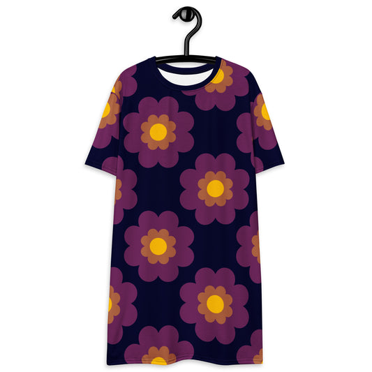 FANCY BLOOM plum - T-Shirt Dress