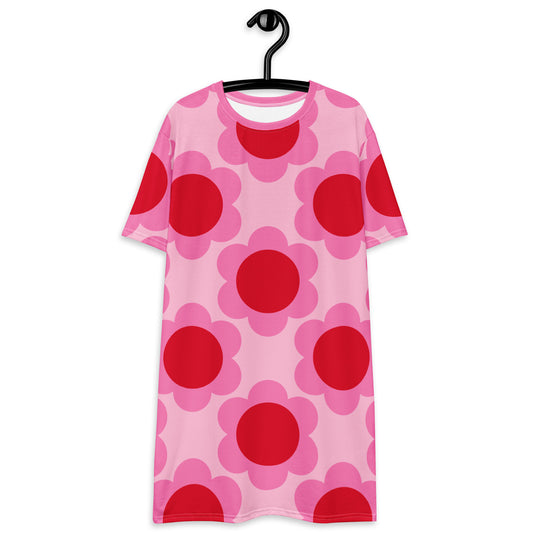 T-shirt dress - ELLIE red - Classic floral print 6XL