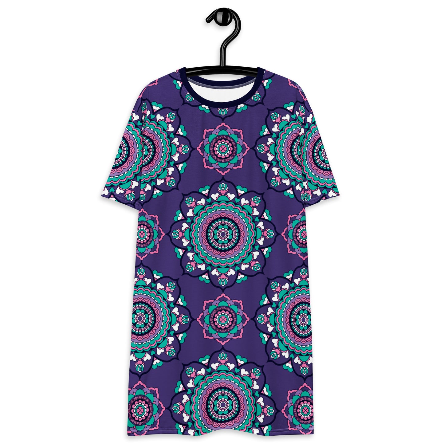 T-shirt dress - FOREVERMORE summer violet - Romantic flower and heart print 6XL