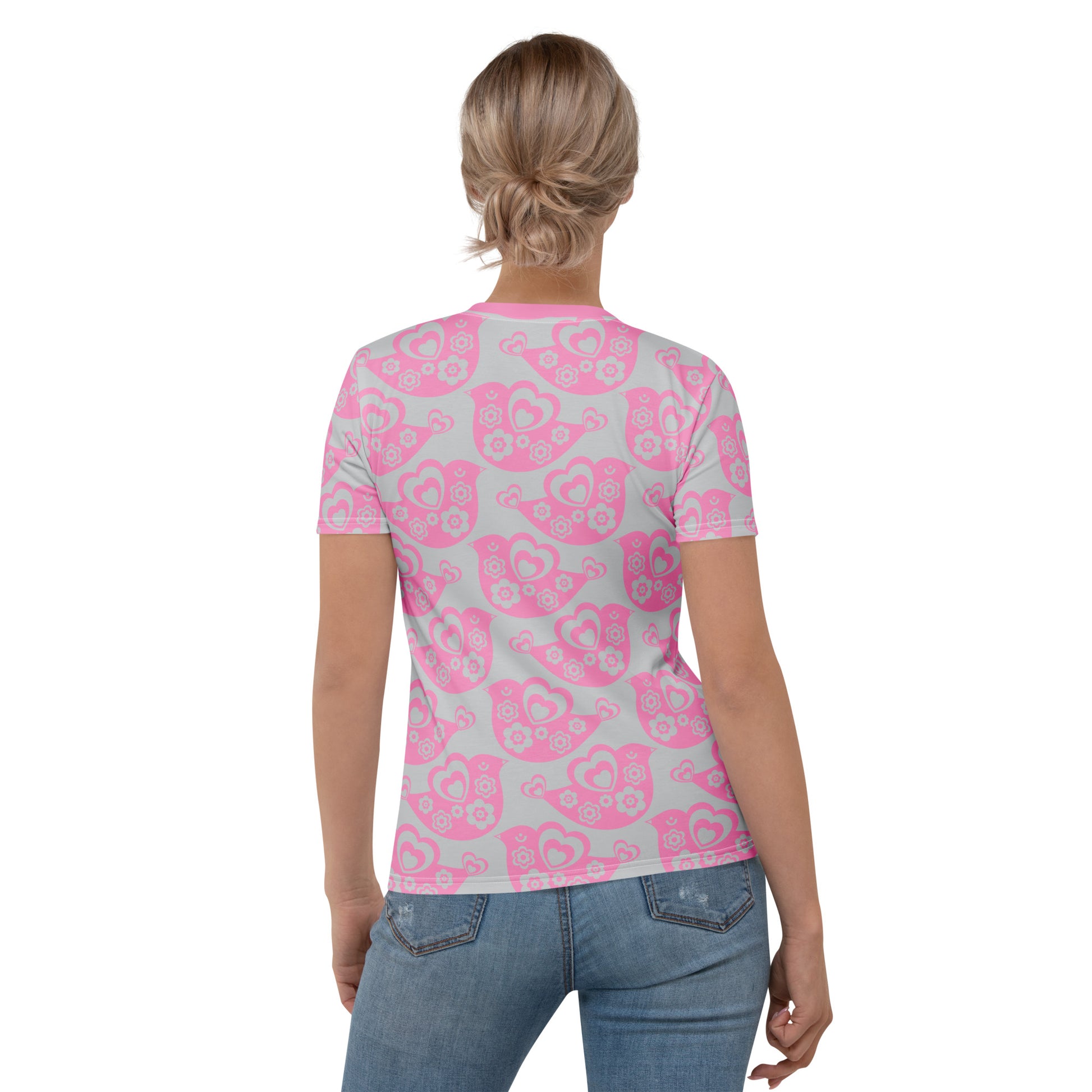 TWEET LOVE pink grey - Woman's T-shirt