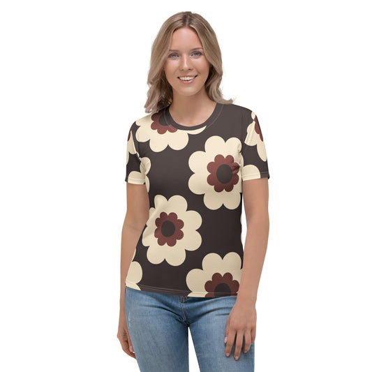 Woman's T-Shirt - FANCY BLOOM brown