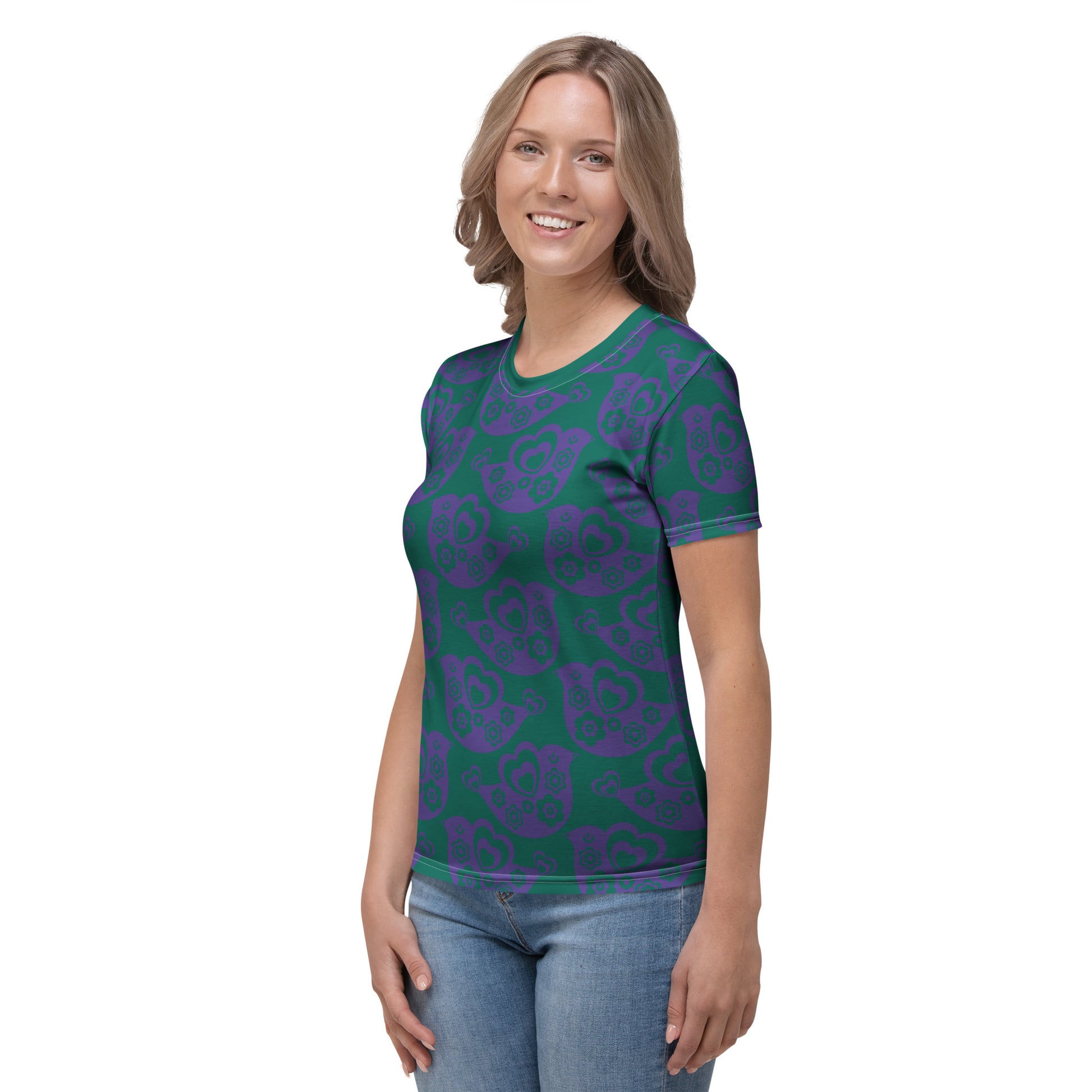 TWEET LOVE green purple - Woman's T-shirt