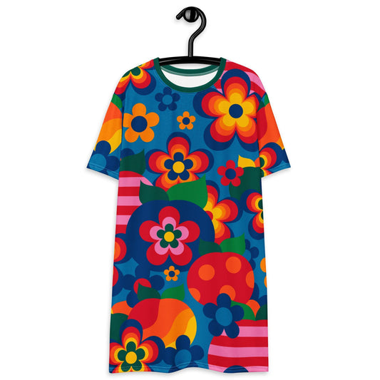 APPLEMANIA blue - T-Shirt Dress - SHALMIAK