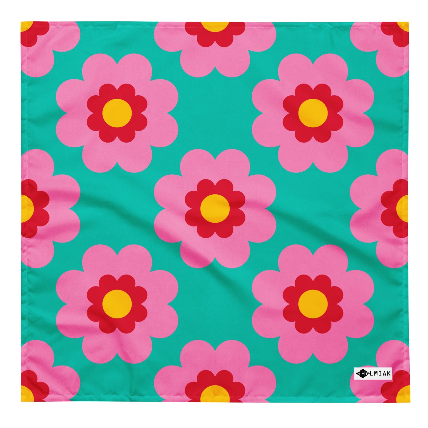 Bandana - FANCY BLOOM pink mint - SHALMIAK