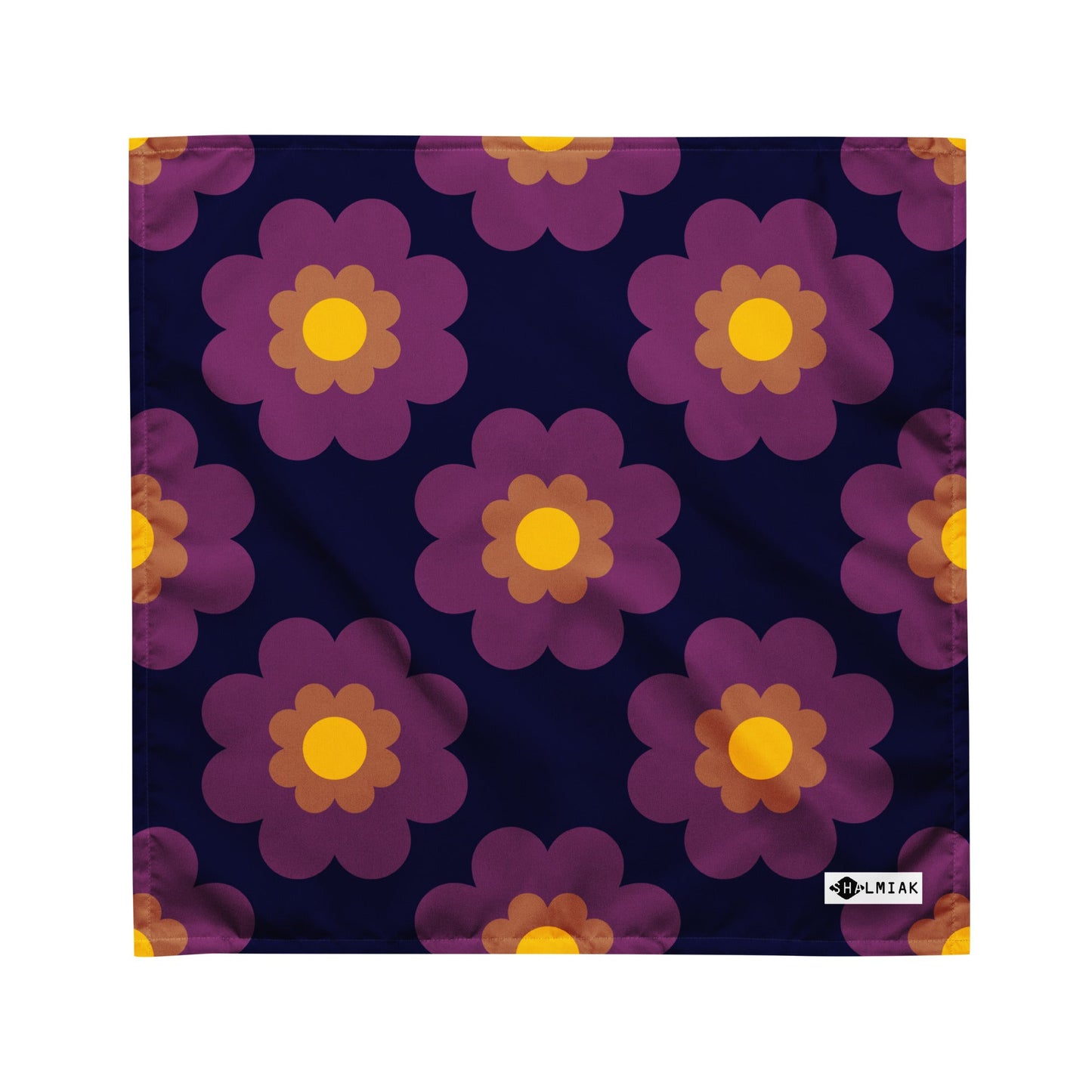 Bandana - FANCY BLOOM plum - SHALMIAK