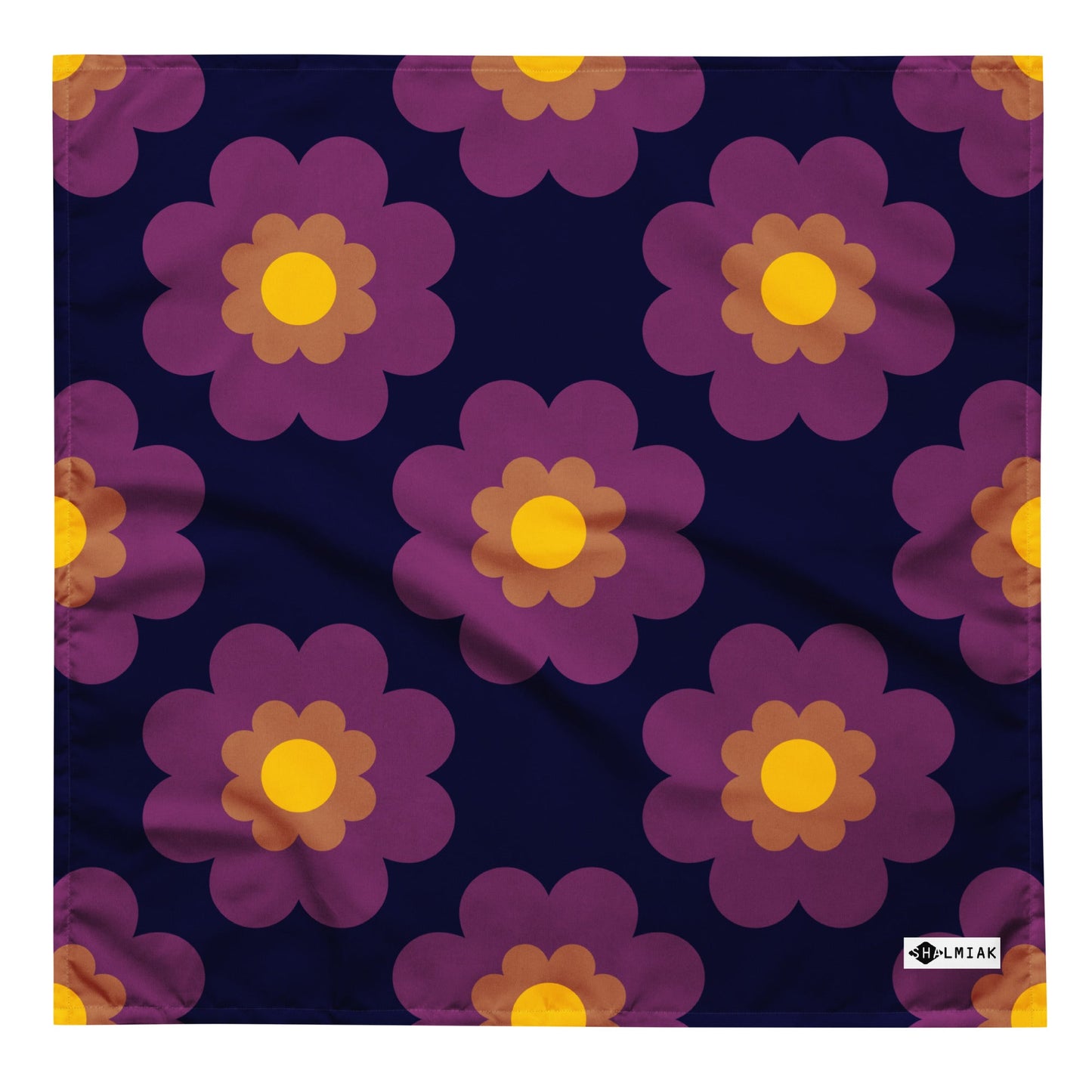 Bandana - FANCY BLOOM plum - SHALMIAK