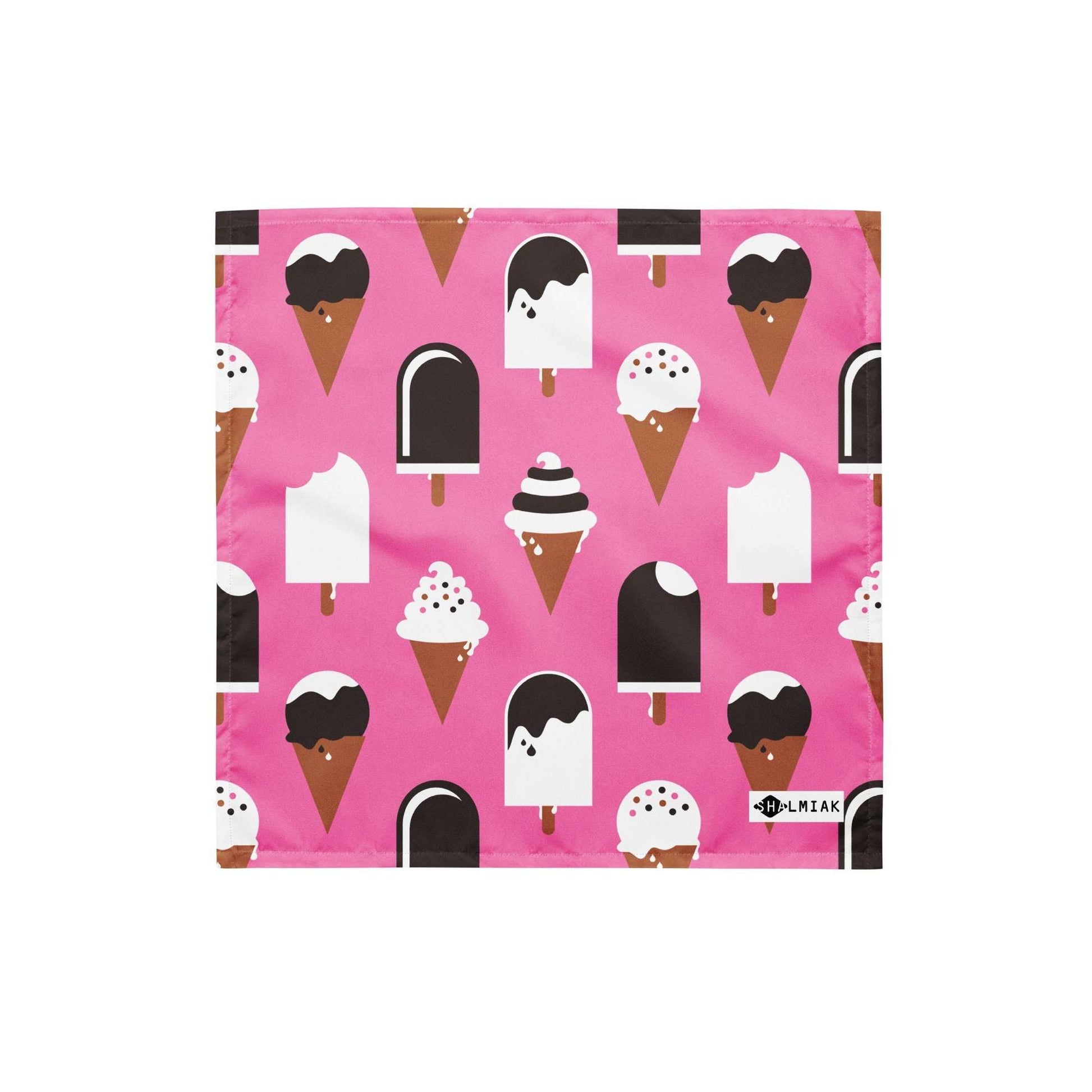Bandana - JÄDE pink - Happy ice cream print S