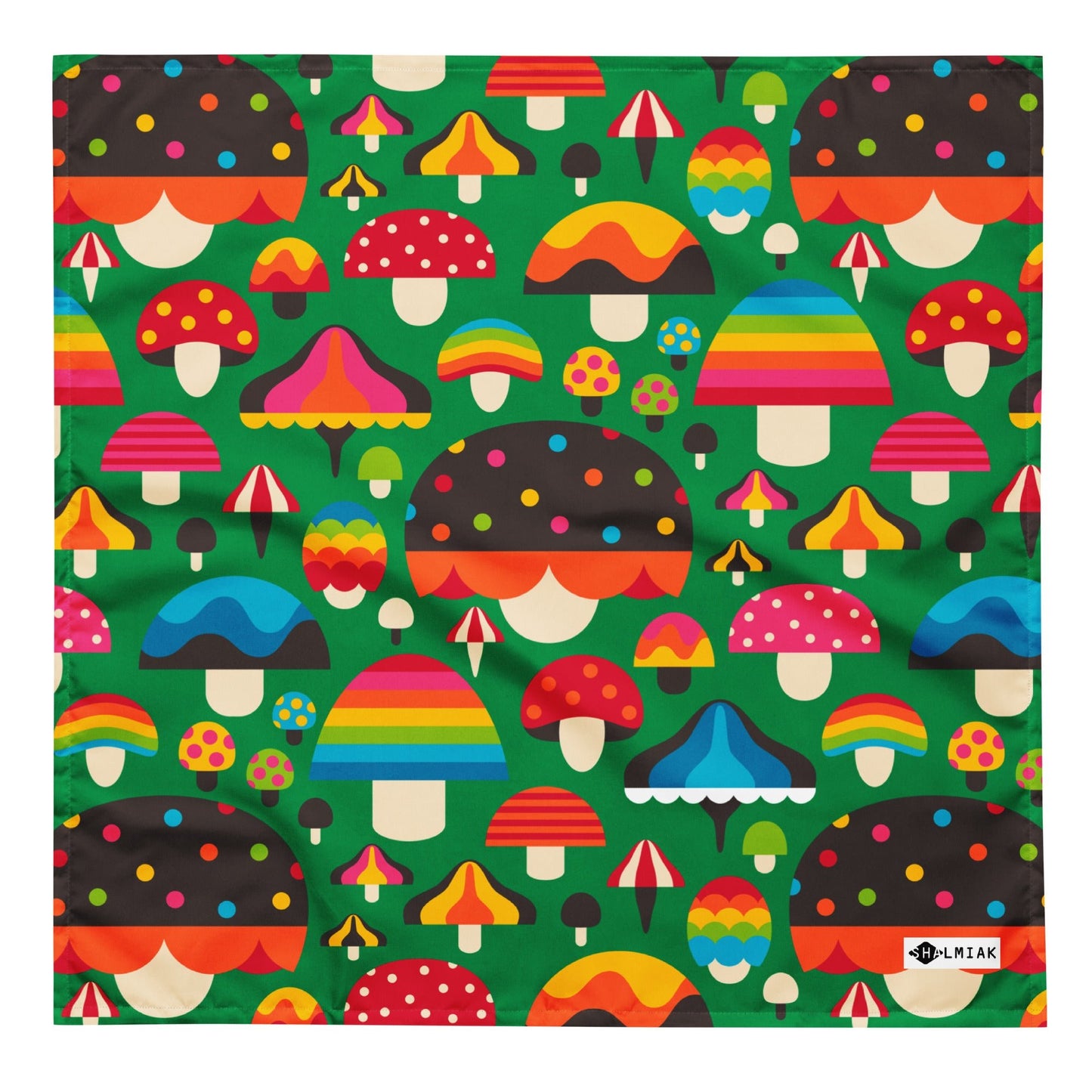 Bandana - MUSHROOM MANIA green - SHALMIAK