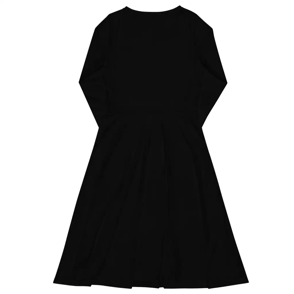 BASIC black - Midi dress with long sleeves and handy pockets