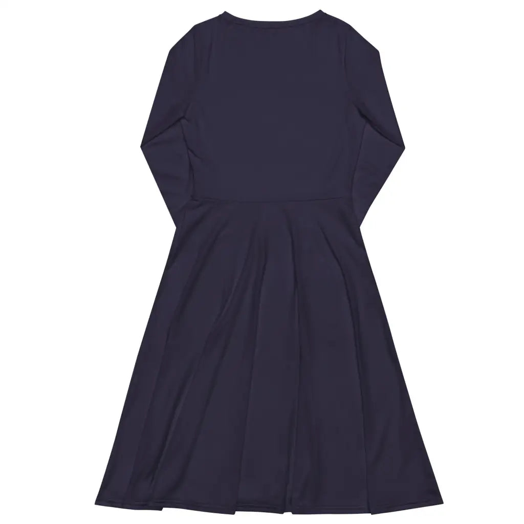 BASIC darkblue - Midi dress with long sleeves and handy pockets