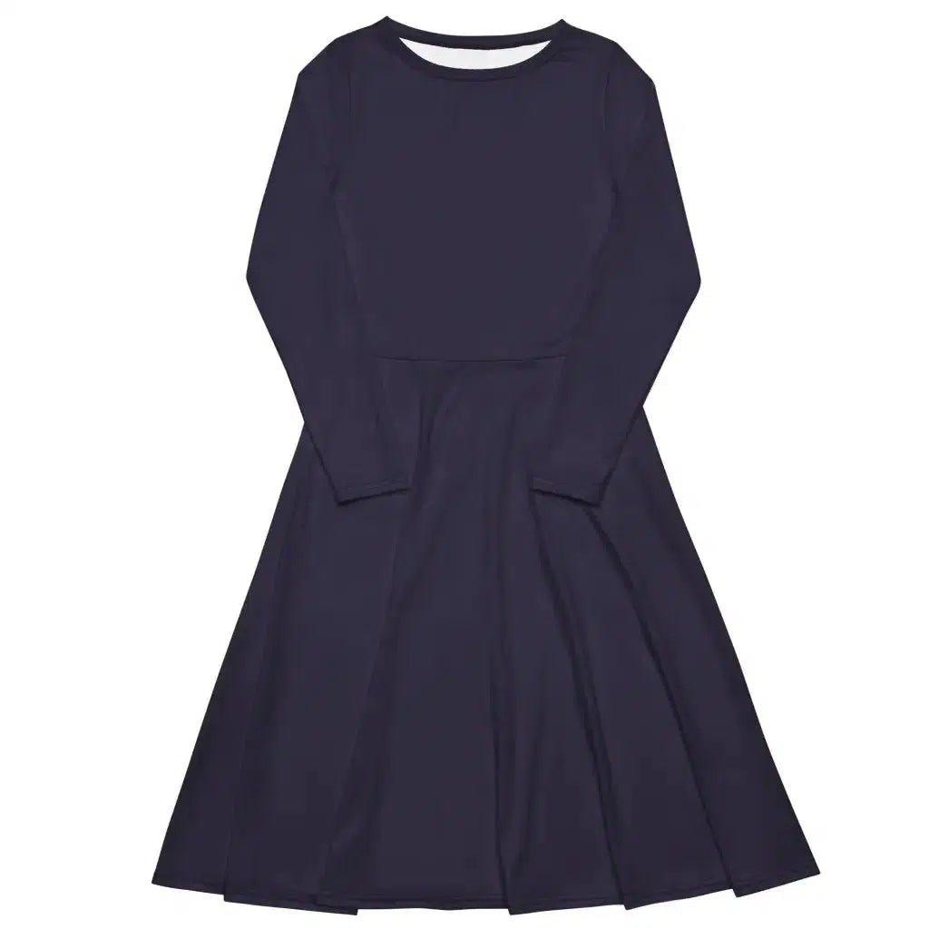 BASIC darkblue - Midi Dress With Pockets - SHALMIAK