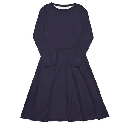 BASIC darkblue - Midi Dress With Pockets - SHALMIAK