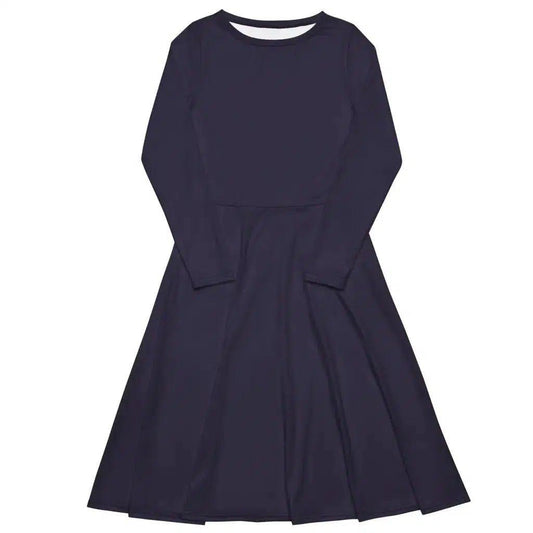 BASIC darkblue - Midi Dress With Pockets - SHALMIAK