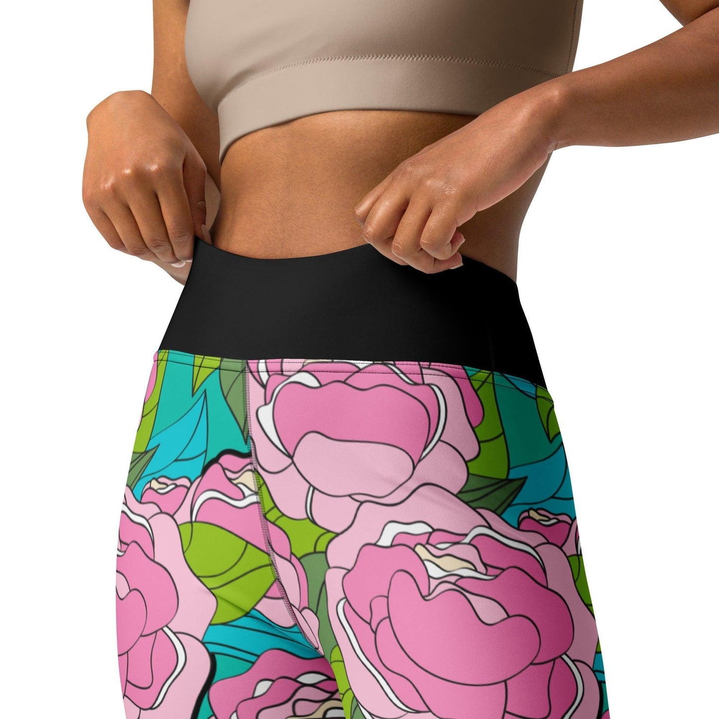 BE MY ONLY pink turquoise - 2 - Yoga Leggings - SHALMIAK
