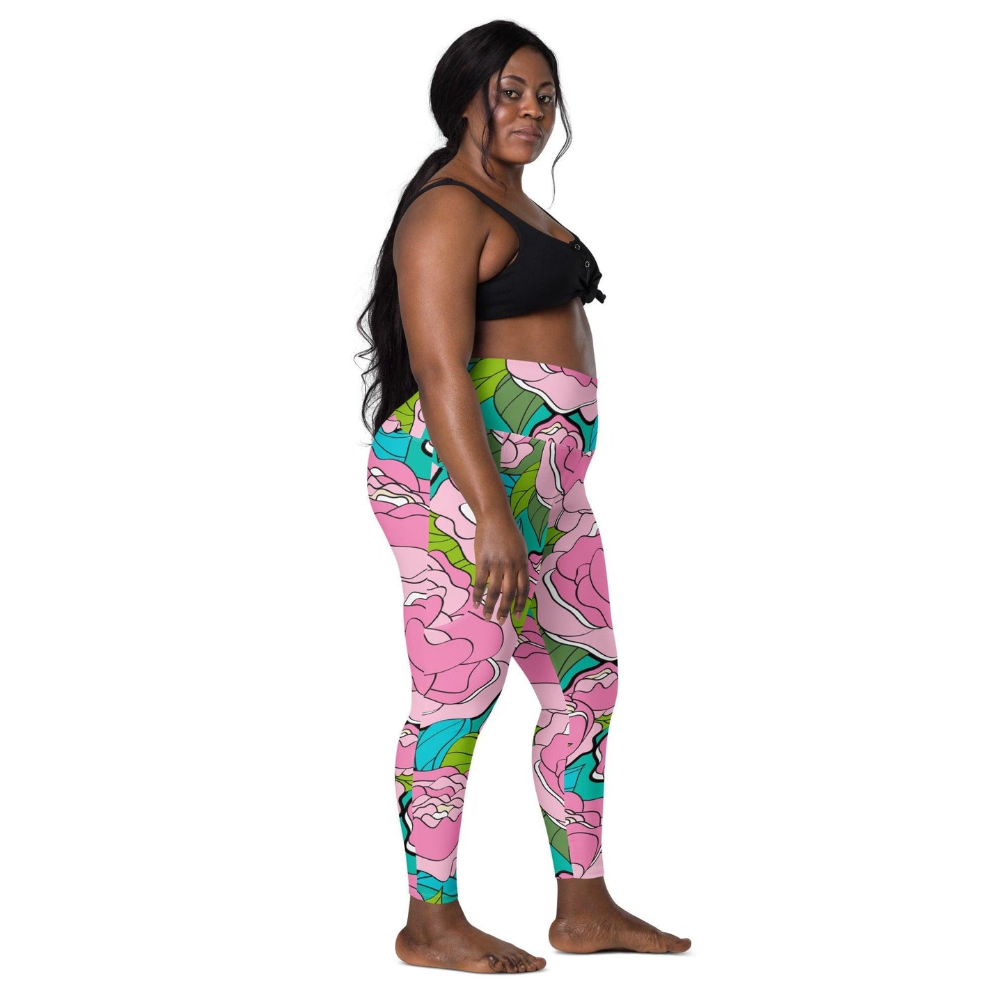 BE MY ONLY pink turquoise - Leggings With Pockets - SHALMIAK