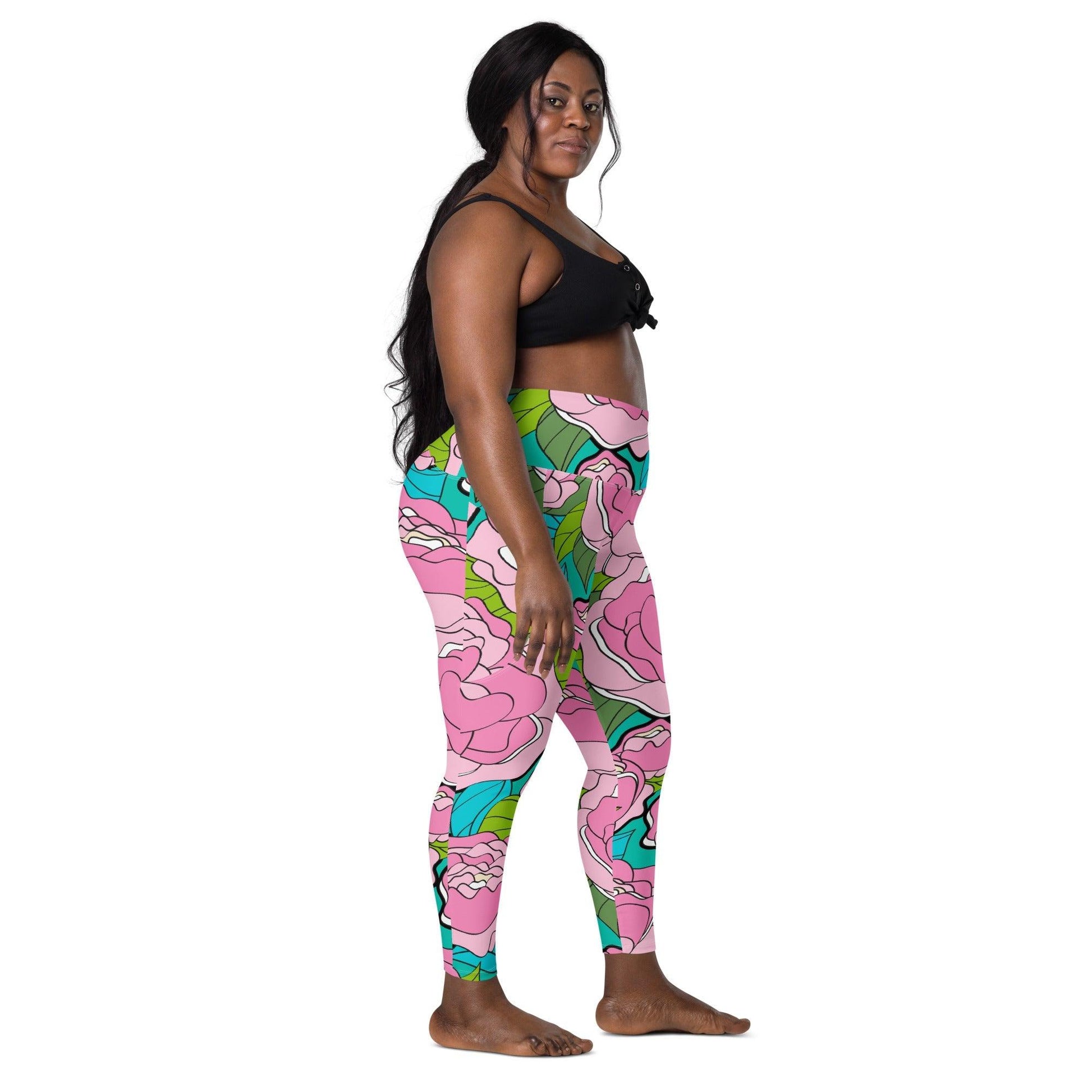 BE MY ONLY pink turquoise - Leggings With Pockets - SHALMIAK
