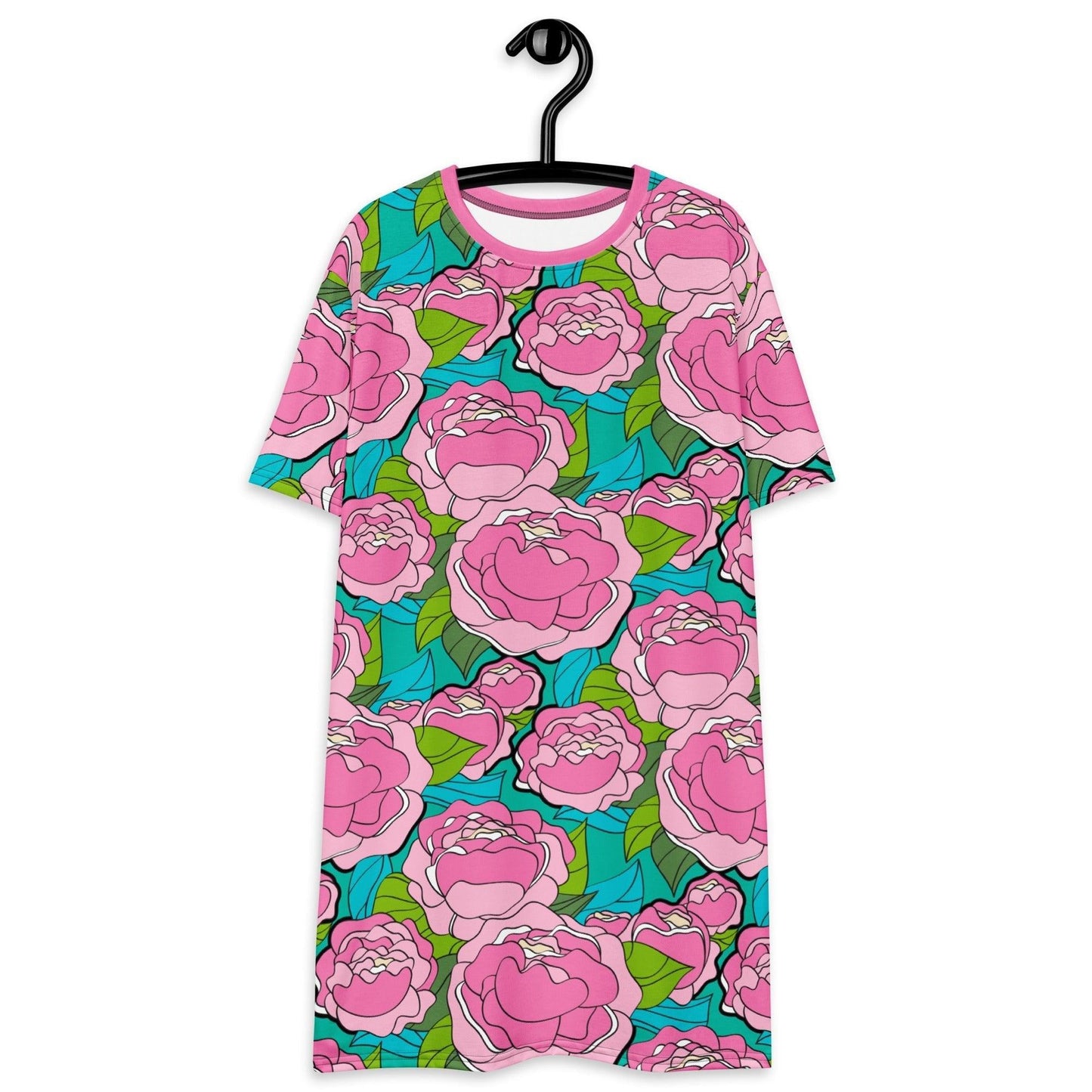 BE MY ONLY pink turquoise - T-Shirt Dress - SHALMIAK