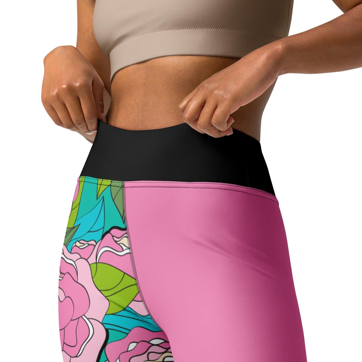 BE MY ONLY pink turquoise - Yoga Leggings - SHALMIAK