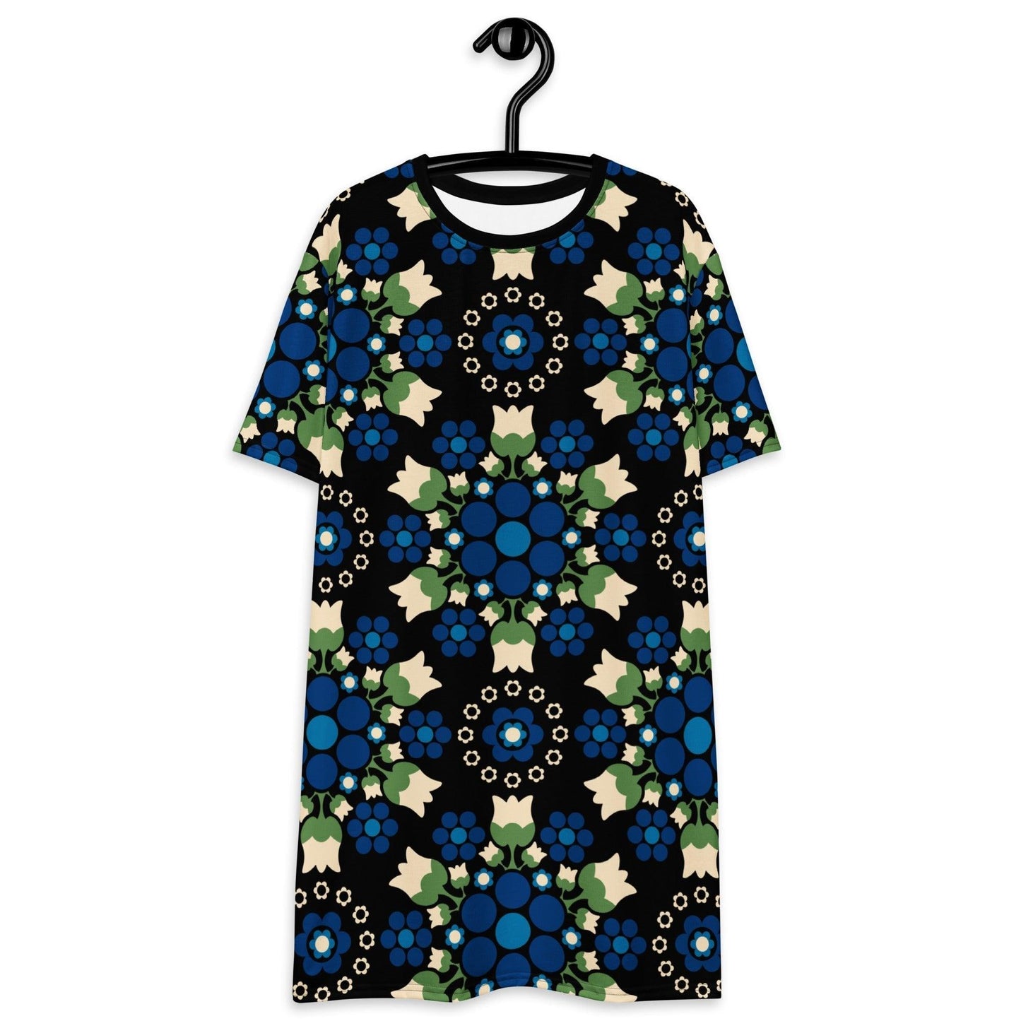BERRY DANCE blue black - T-Shirt Dress - SHALMIAK